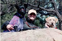 Mary with her dogs